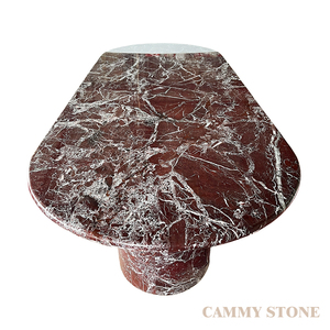 Lussuoso Set da Pranzo in Marmo Rosa Levanto Stile Retrò con Luce Naturale <span class=keywords><strong>per</strong></span> Cucina e Hotel, Piano Ovale Ecologico - Product Image 3
