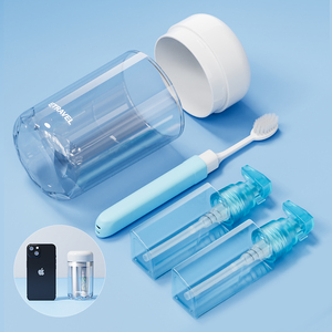 Porte-brosse à dents de voyage Transparent Portable avec stockage de dentifrice ensemble de salle de bain porte-gobelet de rince-bouche pratique - Product Image 4