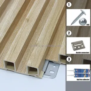 ร้อนขายราคาถูกซัพพลายเออร์ไม้ Wpc กระดานผนัง Wpc Slat 3D Wpc ผนังบอร์ดไม้ผนังแผง