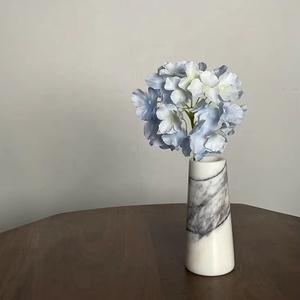 Stonekoc italiano minimalista lilla marmo bianco vaso in pietra modello casa arredamento morbido fiori secchi - Product Image 6