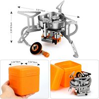 Réchaud à gaz manuel portable et léger en acier inoxydable avec allumage, idéal pour les voyages, les pique-niques, les situations d'urgence et les kits de survie en cas de catastrophe, pliable