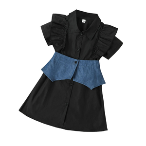 Vestidos de Verano para Niñas de 3 a 8 Años, Casuales, de Manga Corta, Cuello Redondo, Transpirables, Ecológicos, Hasta la Rodilla, con Cintura Elástica, ODM - Product Image 1