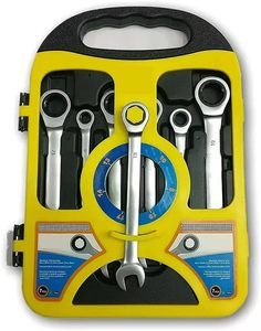 Bộ cờ lê kết hợp bánh cóc 7 cái Bộ cờ lê kết hợp hai đầu 8-19mm Bộ công cụ cờ lê hai mục đích phổ biến tốc độ - Product Image 2