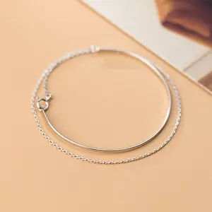 Vòng Tay Bạc Sterling 925 Vòng Tay Charm Tay Đơn Giản Hợp Thời Trang Trang Sức Mỹ Phẩm Cho Nữ