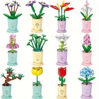 Blocs de construction fleur jouet pot éternelle fleur fille parure jouet cadeau Saint Valentin