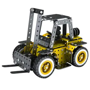 Wholesale Price Kids Toys Brick Forklift Model Set Adults Mini 3D Metal Building Block Sets HN829114
