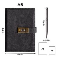Personalisierbares A5 Vintage Schwarzes Leder Tagebuch mit Schloss, 240 Seiten, Stift & Geschenkbox – Persönliches Notizbuch mit Passwort für Business