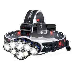 Waterproof USB Rechargeable Most Powerful 8 led Headlamp Flashlight 13000 Lumen USB Rechargeable Headlamp