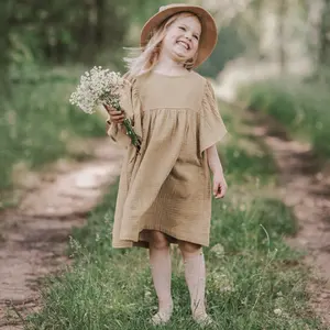 여름 어린 소녀 어린이의 귀여운 드레스 유럽 스타일 간단한 프릴 공주 스커트 소녀 아동복 착용