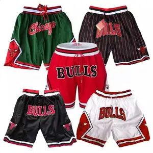Чикаго быка просто не джиу джицу), сублимированное качественно прошитая быстросохнущая сетчатые мужские баскетбольные шорты с карманами
