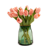 Bunga Tulip Sutra Buatan Modern Tahan Lama, Lembut di Sentuhan, Melembapkan, 5 Tangkai, Dekorasi Rumah Realistis, Rangkaian Bunga Bonsai