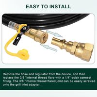 Adaptateur de Propane à Connexion Rapide Femelle 1/4 "Mâle 3/8 Pouces, Tuyau RV Basse Pression, Déconnexion Rapide, Lisse, 2 Pièces