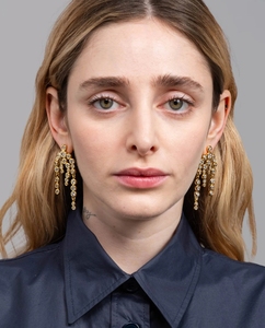 Aretes de Diseñador de Moda Tipo Candelabro con Borlas Largas y Burbujas de Circón Irregular, Chapados en Oro de 18K, para Fiestas y Regalos de Joyería - Product Image 3