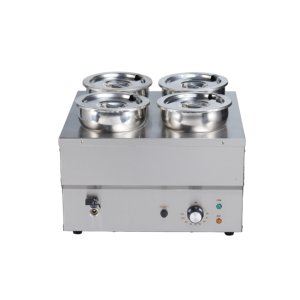 Calentador de Alimentos Eléctrico de 4L*4, Baño María de Sobremesa, Máquina Comercial para Calentar Sopas para Restaurantes, Catering y Buffet - Product Image 1