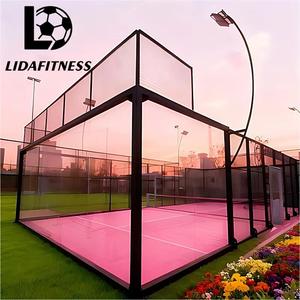 Campo da Tennis e Paddle Panoramico Standard per Esterni, Set Completo con Telaio in Acciaio Zincato e Vetro Temperato per Club - Product Image 2