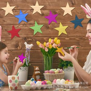 รูปดาวไม้ 20.32 ซม. ไม้เนื้อแข็ง DIY งานฝีมือ ตกแต่งบ้าน ของประดับแขวน - Product Image 1
