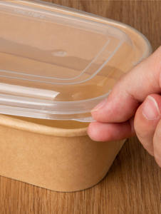 Contenants alimentaires rectangulaires en papier kraft à bord renforcé Greenpacking avec couvercles, recyclables, jetables, micro-ondables pour aliments chauds/froids - Product Image 4