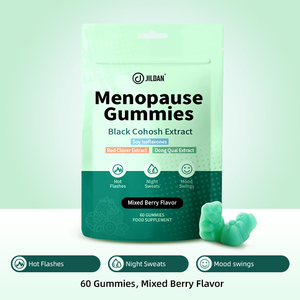 Gomitas para <span class=keywords><strong>la</strong></span> <span class=keywords><strong>Menopausia</strong></span> con Sabor a Bayas Mixtas, Marca Privada OEM, 60 Unidades, Alivio para las Afiuras y Sudores Nocturnos - Product Image 1