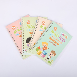 Lot de 4 cahiers de calligraphie magiques réutilisables pour enfants d'âge préscolaire, en spirale, pour l'apprentissage de l'écriture en portugais - Vente Flash - Product Image 2