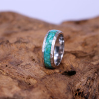 Nouvelle arrivée Bague en pierres précieuses Homme Femme 2026 Tendance 8 grammes d'argent sterling lourd avec grande pierre turquoise