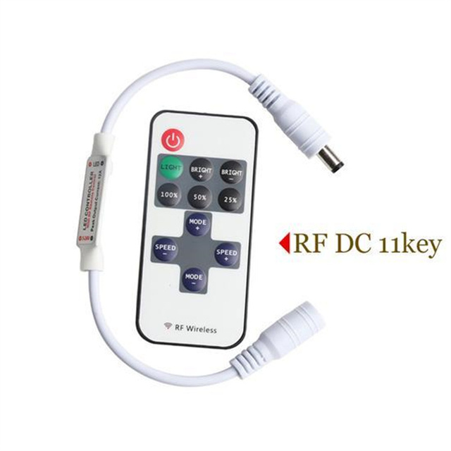 Mini Dimmer RF Remote 5V USB Interface Controller 11 Keys LED Strip Controller for 5050 3528 Single Color LED Strip