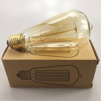Ampoule à incandescence rétro décorative en verre ST58 ST64 110V 220V 25w 40w 60w à intensité variable E26 E27 B22, style antique vintage Edison