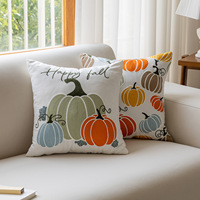 18*18 "usine en gros de haute qualité broderie citrouille housse de coussin décor à la maison Halloween canapé jeter taie d'oreiller