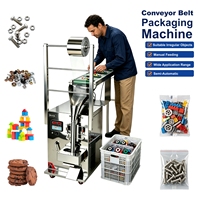 Machine d'emballage semi-automatique à alimentation manuelle avec convoyeur à bande, mode de pesage et de comptage double, adaptée aux articles irréguliers