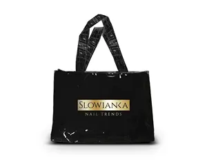 RD commercio all'ingrosso di plastica pvc trasparente del vinile tote del sacchetto di mano delle signore nero trasparente shopping bag con manico in pelle