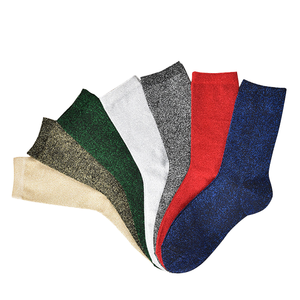 All'ingrosso della fabbrica calza in Lurex metallizzato su misura alla moda lucida al ginocchio giapponese coreano Glitter calzini per ragazze cartone animato - Product Image 1