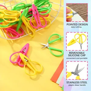 Mini Colorful Travel Scissors Small Embroidery Craft Scissors Cover For Student