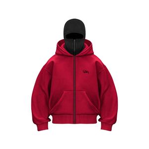 2024 남여 공용 듀얼 후드 집업 재킷 가을 겨울 스트리트웨어 수 놓은 니트 아우터 남성 여성 엣지 도시 패션 - Product Image 2