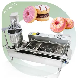 वाणिज्यिक पूरी तरह से स्वचालित उच्च गुणवत्ता गैस फ्रायर मिनी डोनट शीशे का आवरण निर्माता डोनट बनाने की मशीन बिक्री के लिए