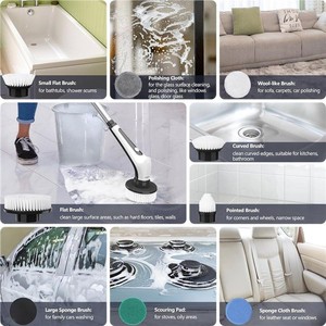 IPX8 impermeable 10 en 1 cepillo de limpieza eléctrico recargable eléctrico para baño cocina y áreas difíciles de alcanzar - Product Image 6