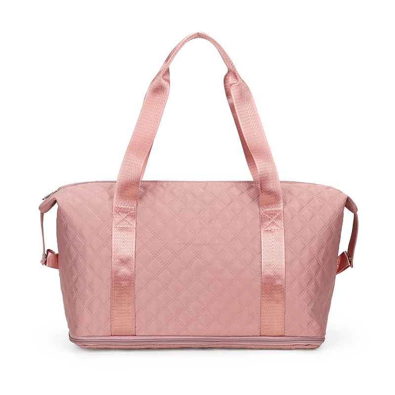 Вместительные стеганые дорожные сумки из ткани Оксфорд для спортзала, водонепроницаемая складная дорожная сумка для женщин