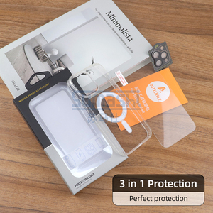 Accesorios para <span class=keywords><strong>Teléfono</strong></span> Móvil 3 en 1 al por Mayor OEM, Protector de Pantalla de Lente de Cámara de Vidrio, Funda Transparente para iPhone 15 14 13 Pro Max - Product Image 3