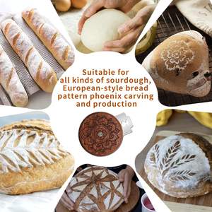 Couteau à trancher le pain en bois avec 5 lames de rasoir et étui de rangement – Outil de traçage pour pain au levain - Product Image 3