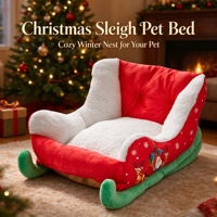 Lit pour chien rectangulaire doux et écologique, style dessin animé moderne, amovible, chaud pour l'hiver, en promotion pour Noël