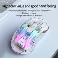 LANGTU G4 Mouse Gaming RGB transparan, Mouse optik ergonomis 7 tombol dapat disesuaikan
