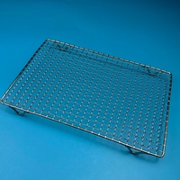 Grille de cuisson en acier inoxydable poli de 1,4 mm Easy Clean avec poignée pour barbecue à domicile, fête, camping en plein air, jardin