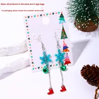 Nouvelles Boucles d'oreilles créatives et tendance en alliage plaqué or, motif arbre de Noël et herbe, style goutte d'huile, transfrontalières Europe-Amérique