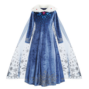 <span class=keywords><strong>Di</strong></span> Modo Congelato 2 Bambini <span class=keywords><strong>di</strong></span> Nuovo Stile Costume Cosplay Principessa <span class=keywords><strong>Elsa</strong></span> Dress Congelato - Product Image 2