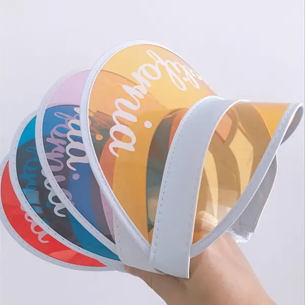 2023 new children's summer sunscreen PVC hat boys girls UV protection color empty top 2-8 year baby sun visor