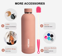 Bouteille d'eau isotherme portable YEWAYOGA tendance en acier inoxydable, anti-fuite, sans BPA, pour le yoga et les trajets quotidiens