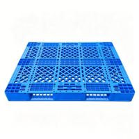 Palette en plastique Euro empilable HDPE double face plate 100x100, robuste, à prix avantageux, pour entrepôt frigorifique