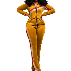 High Quality Striped Print <b>Women</b> Customized Streetwear Winter Tracksuits 2026 New <b>Lightweight</b> 100% Cotton Drawstring <b>Jacket</b> Wide - Product Image 6