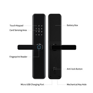 Serrure de porte intelligente numérique électronique Wi-Fi GL-D1 à empreinte digitale avec application Tuya, prix usine - Product Image 1