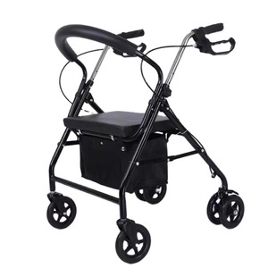 Elderly Walking <b>Rollator</b> <b>Walker</b> Folding Aluminum with Seat and Shopping Cart - Product Image 5