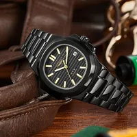 Montres automatiques LONGLUX, montres mécaniques de luxe pour hommes, vente en gros, acier, date, étanches, cadeau pour homme