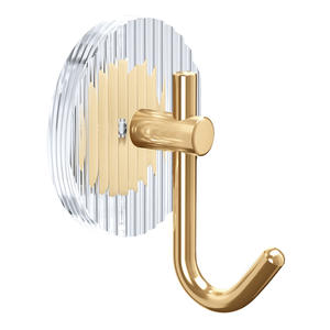 Crochets muraux de luxe en acrylique ronds dorés et argentés, adhésifs, sans perçage, finition polie, pour rangement salle de bain et entrée - Product Image 3